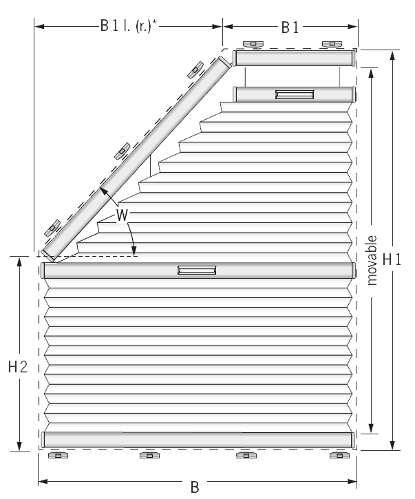 VS5 pre-tensioned pentagon blind