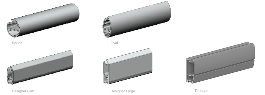 roller blind base bar profiles