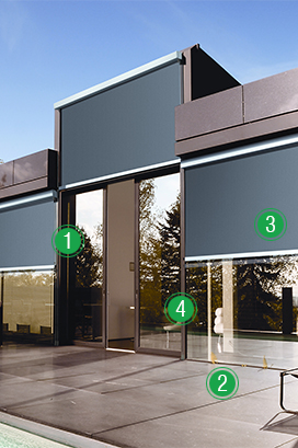 cable guide straight drop roller blinds