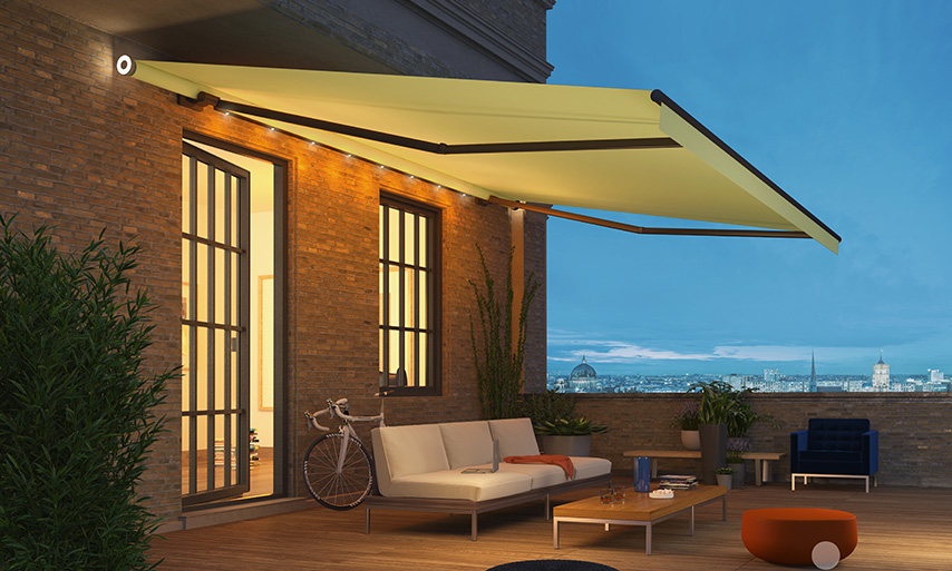 Blinds by Peter Meyer’s Shading with Open Folding Arm Awnings in Perth